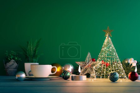 Téléchargez les photos : Ornements de Noël déco décors, rendu 3d - en image libre de droit