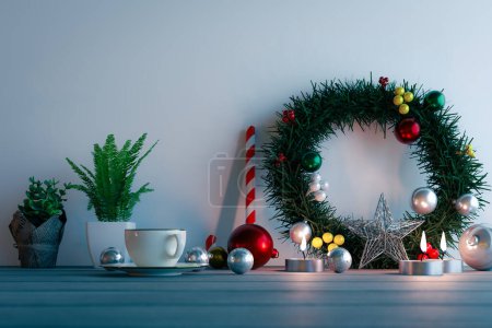 Foto de Adornos de Navidad fondos de decoración, 3d renderizado - Imagen libre de derechos