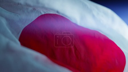 Foto de Bandera Nacional de Japón ondeando, 3d renderizado - Imagen libre de derechos
