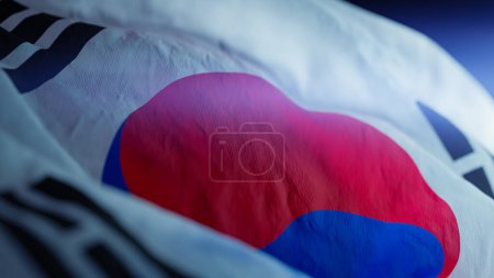 Téléchargez les photos : Corée du Sud agitant le drapeau national, rendu 3d - en image libre de droit