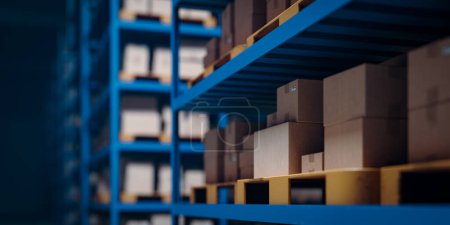 Photo for A warehouse ship piled with goods,3d rendering - Royalty Free Image