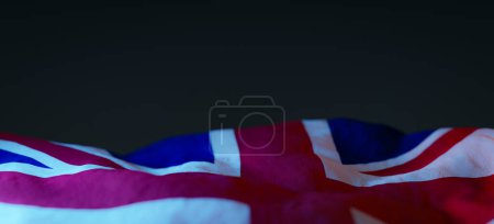 Foto de Gran horizonte británico ondeando bandera nacional para los veteranos fondo del día, 3d rendering - Imagen libre de derechos
