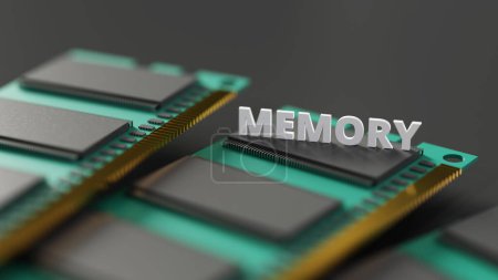 Photo for Memory parts mounted on a personal computer,3d rendering - Royalty Free Image
