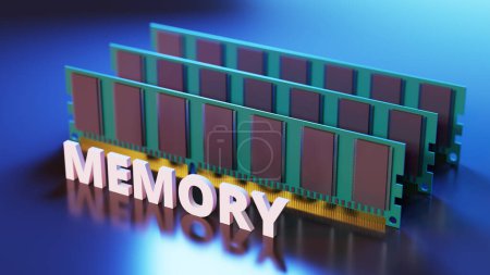 Photo for Memory parts mounted on a personal computer,3d rendering - Royalty Free Image