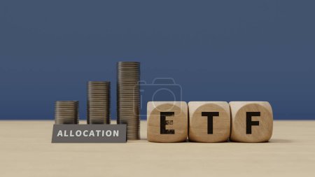 Téléchargez les photos : Contexte de l'introduction du "ETF Allocation", rendu 3d - en image libre de droit