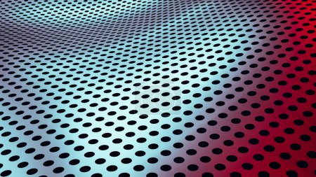 Photo for Abstract Pattern Background of Curved Mesh with shiny Metal Holes, 3d rendering - Royalty Free Image