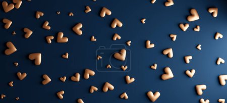 Foto de Un fondo con un patrón tridimensional en forma de corazón, representación 3d - Imagen libre de derechos