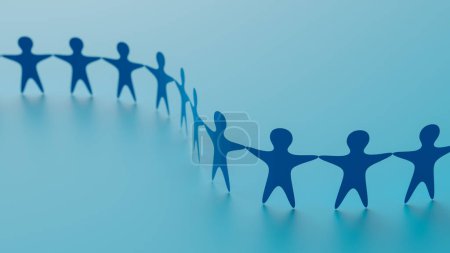 Photo for Teamwork concept background where human symbols are linked together, 3d rendering - Royalty Free Image
