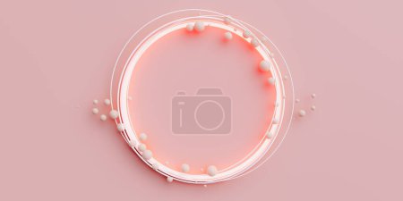 Photo for Minimal circles frames background for copy space, 3d rendering - Royalty Free Image