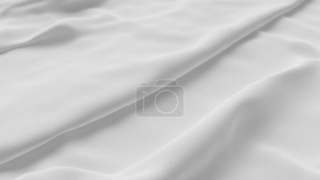 Foto de Arrugado limpio blanco suave fondo de tela, 3d renderizado - Imagen libre de derechos