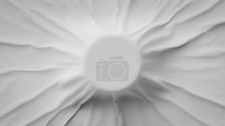 Foto de Tejido plegado colocado sobre una forma circular, fondo para copyspace, renderizado 3d - Imagen libre de derechos