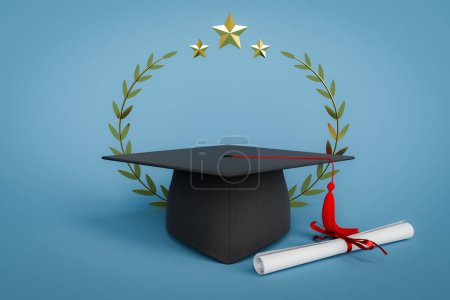 Photo for Curriculum graduation ceremony concept background, 3d rendering - Royalty Free Image