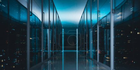 Photo for Server room for cloud computing, 3d rendering - Royalty Free Image
