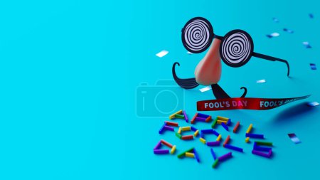 Photo for April fool's day copy space background. 3d rendering - Royalty Free Image