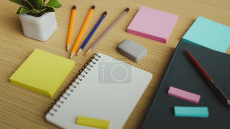 Photo for Background with study objects on the desk.3d rendering - Royalty Free Image