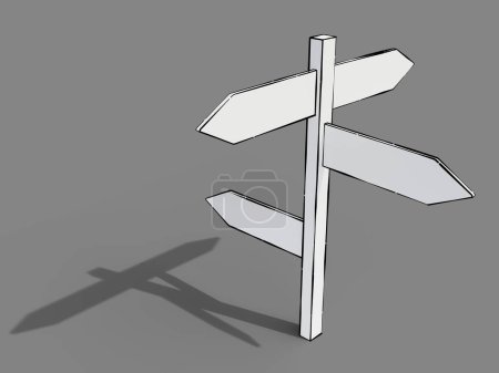 Photo for Directional road sign mockup.3d rendering - Royalty Free Image