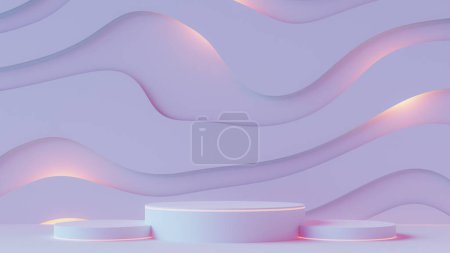 Photo for Three Podium mockup background for cosmetic product display. 3d rendering - Royalty Free Image