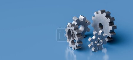 Photo for Copy space background with the concept of gears entering the machine.3d rendering - Royalty Free Image