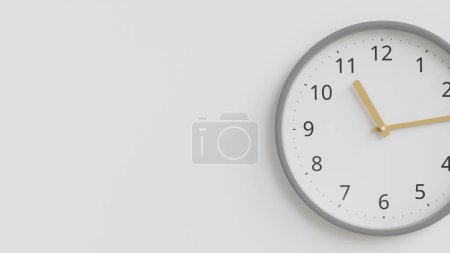 Téléchargez les photos : Espace de copie fond blanc avec horloge minimaliste suspendue au mur.3d rendu - en image libre de droit