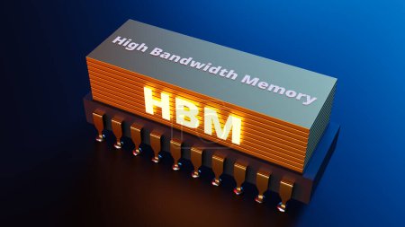 High bandwidth Memory concepts backgrounds. 3d rendering