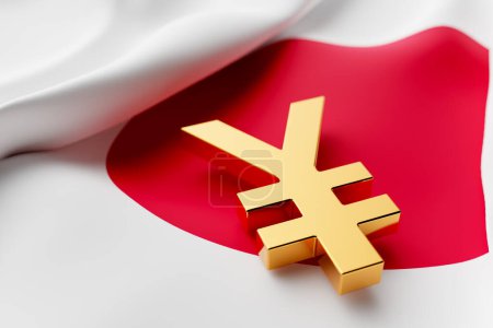concepts de la baisse des taux d'intérêt de la Banque du Japon. Rendu 3d