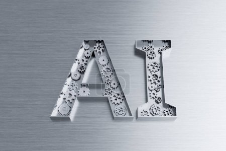 Foto de Introducir la IA en la industria manufacturera para aumentar la productividad. renderizado 3d - Imagen libre de derechos