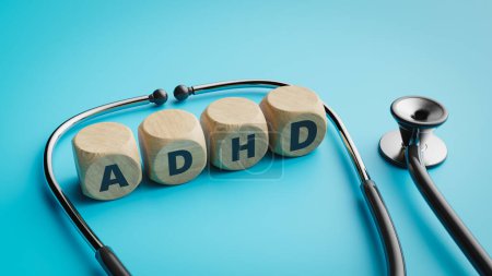 Diagnóstico y tratamiento del TDAH. renderizado 3d