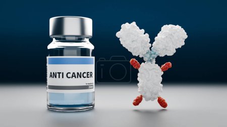 Foto de Imagen conceptual de un medicamento contra el cáncer llamado ADC. renderizado 3d - Imagen libre de derechos