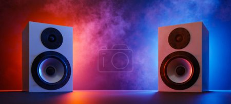 Photo for Bookshelf audio speaker concept background for listening to music. 3d rendering - Royalty Free Image