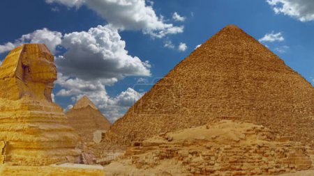 Téléchargez les photos : Ruines, sphinx et pyramides égyptiennes antiques. - en image libre de droit