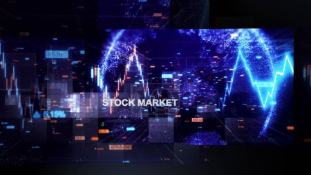 Photo for Stock Market. Digital Visualization of Stocks and Markets. - Royalty Free Image
