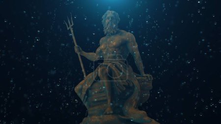 Foto de The Gods of Ancient Greece. La escultura de Poseidón bajo el mar. - Imagen libre de derechos