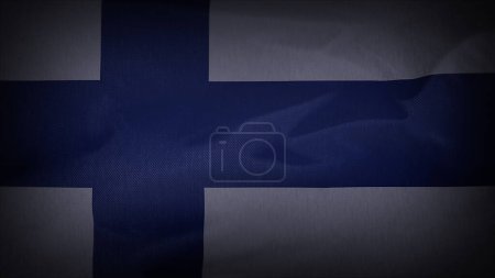 Foto de 3D, Wavy Cinematic Finlandia Bandera. - Imagen libre de derechos