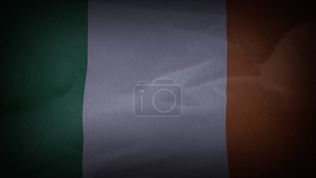Foto de 3D, Wavy Cinematic, Bandera de Irlanda. - Imagen libre de derechos