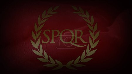 Téléchargez les photos : SPQR. Cinématique, Drapeau de l'Empire romain. - en image libre de droit