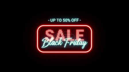 Photo for Up to 50% Off. Black Friday Sale. Neon Title 05. - Royalty Free Image