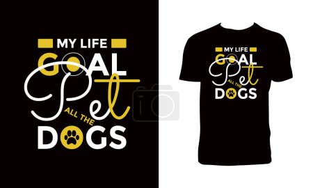 Illustration for Dog Calligraphy T Shirt Design - Royalty Free Image
