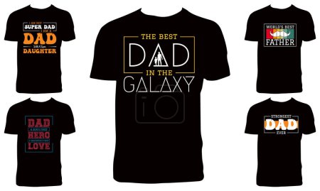 Illustration for Fathers Day T Shirt Design Bundle - Royalty Free Image