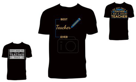 Illustration for Teacher T Shirt Design Bundle Vector Illustration - Royalty Free Image