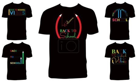 Illustration for Back To School Lettering T Shirt Design Bundle - Royalty Free Image