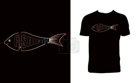 Illustration for Fishing Vector Tee Design. - Royalty Free Image
