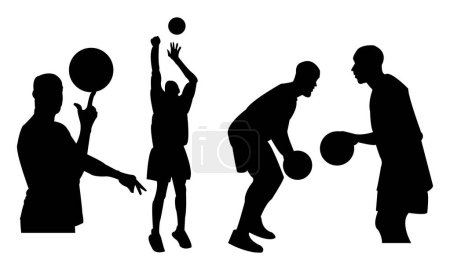 Basketball Player Vector And Silhouette Design Collection. 