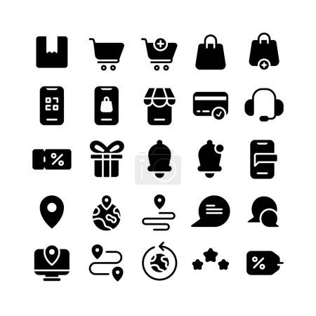 Ecommerce Icon Set with Glyph Style