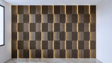 Photo for 3d rendering unique decorative wall panel interior design - Royalty Free Image