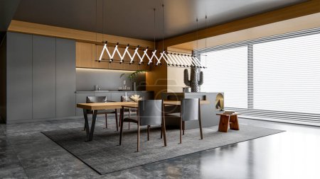 Photo for 3d rendering modern kitchen advanced modelling full scene interior - Royalty Free Image