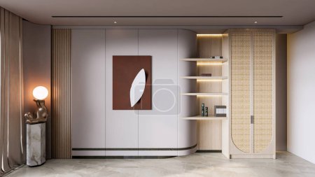 Téléchargez les photos : 3d rendant la décoration intérieure de la salle à manger de luxe moderne - en image libre de droit