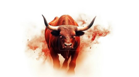 Foto de Toro con cuernos y un búfalo - Imagen libre de derechos