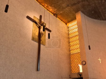 Téléchargez les photos : Église intérieure projetée lumière architecture mexicaine - en image libre de droit