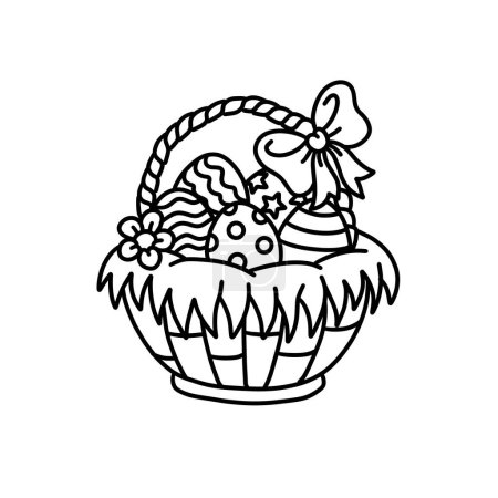 Photo for Happy easter with decorated eggs outline illustration line art handdrawing - Royalty Free Image