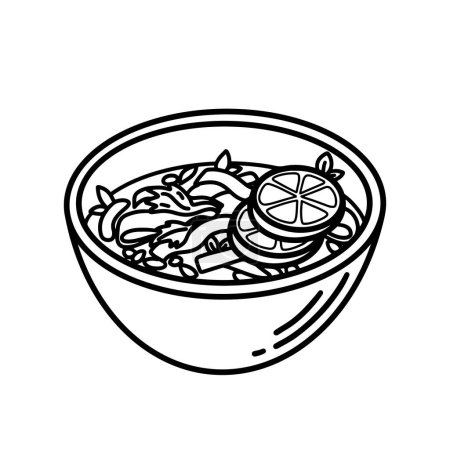 Ilustración de Esquema Cocina Mexicana Artesanal Ilustración Línea Arte Dibujos Animados - Imagen libre de derechos